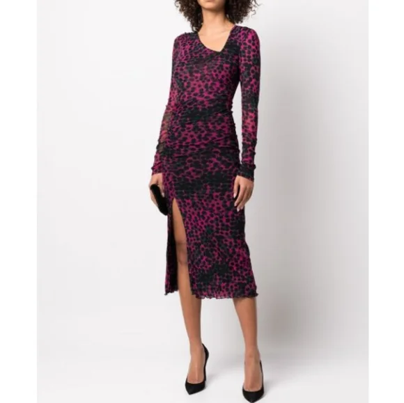 NWT DVF | Edyna Asymmetrical Midi Mesh Dress - Picture 7 of 10